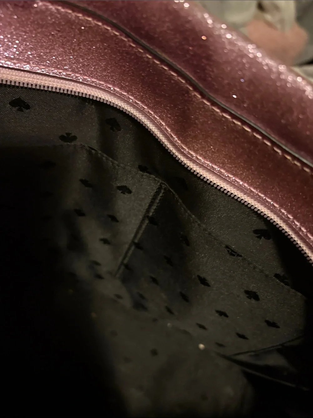 kate spade Glitter Pink Tote with Black Bow